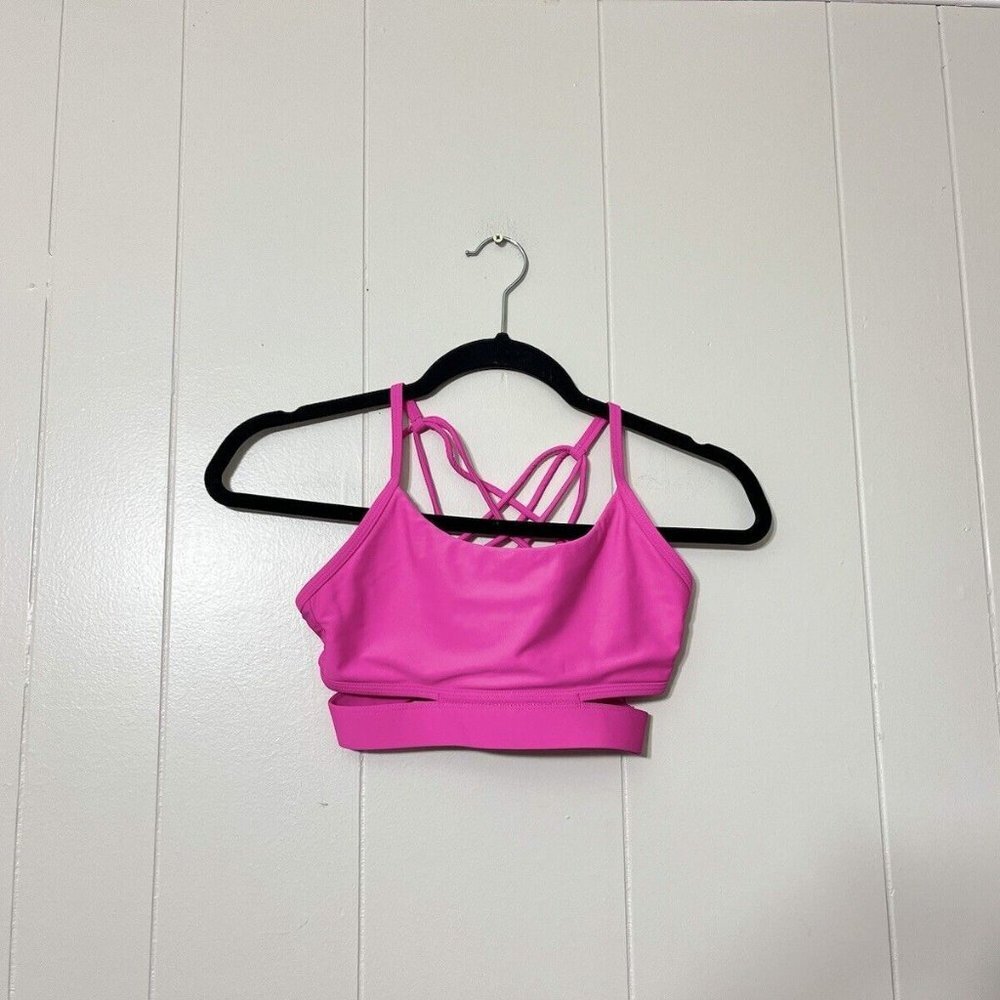 Lorna Jane Pink Strappy Sports Bra Workout Yoga Activewear Size Unknown